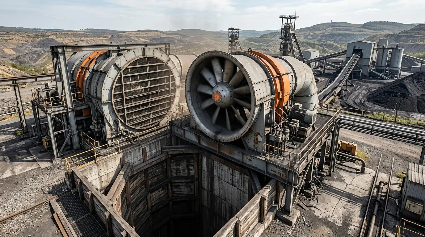Grubenlüftung Druckluftsystem im Bergbau