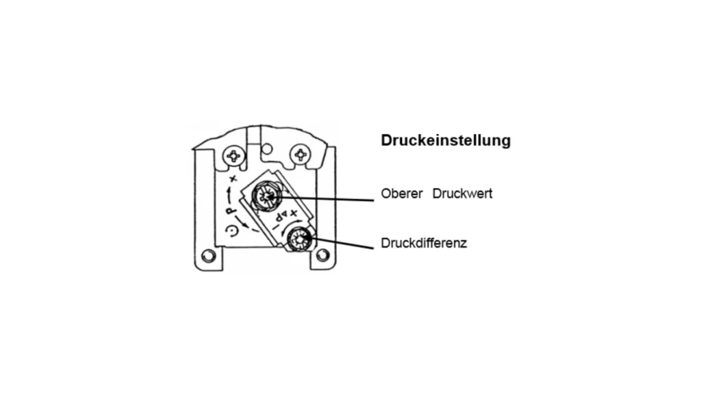 Condor MDR 3 Druckschalter einstellen