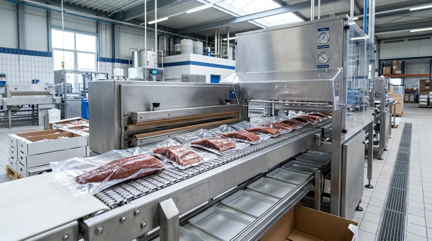 industrie Druckluft Vakuumverpackungsmaschine Lachs