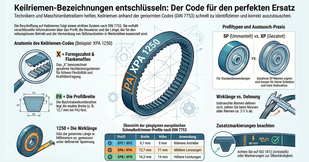 Keilriemen Bezeichnungen entschlüsseln